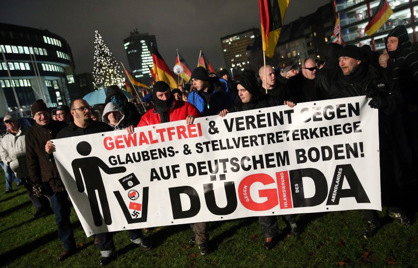 Pegida Supporters March In Duesseldorf