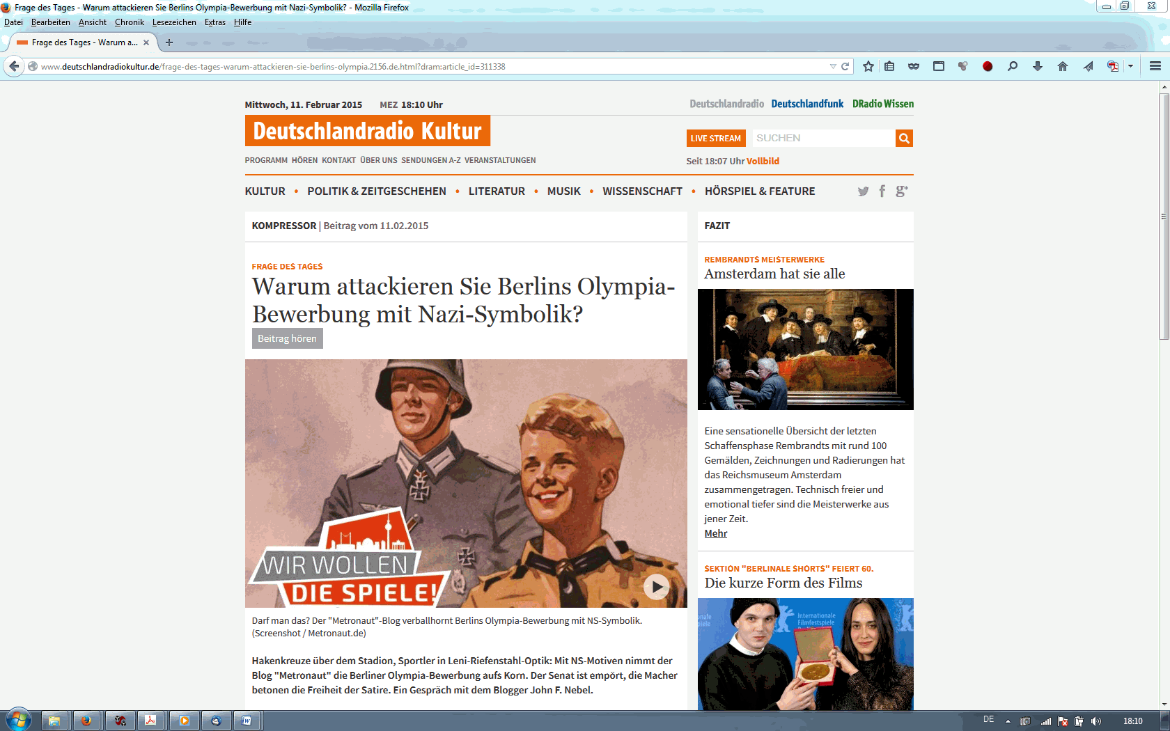 Screenshot Deutschlandradiokultur 11022015